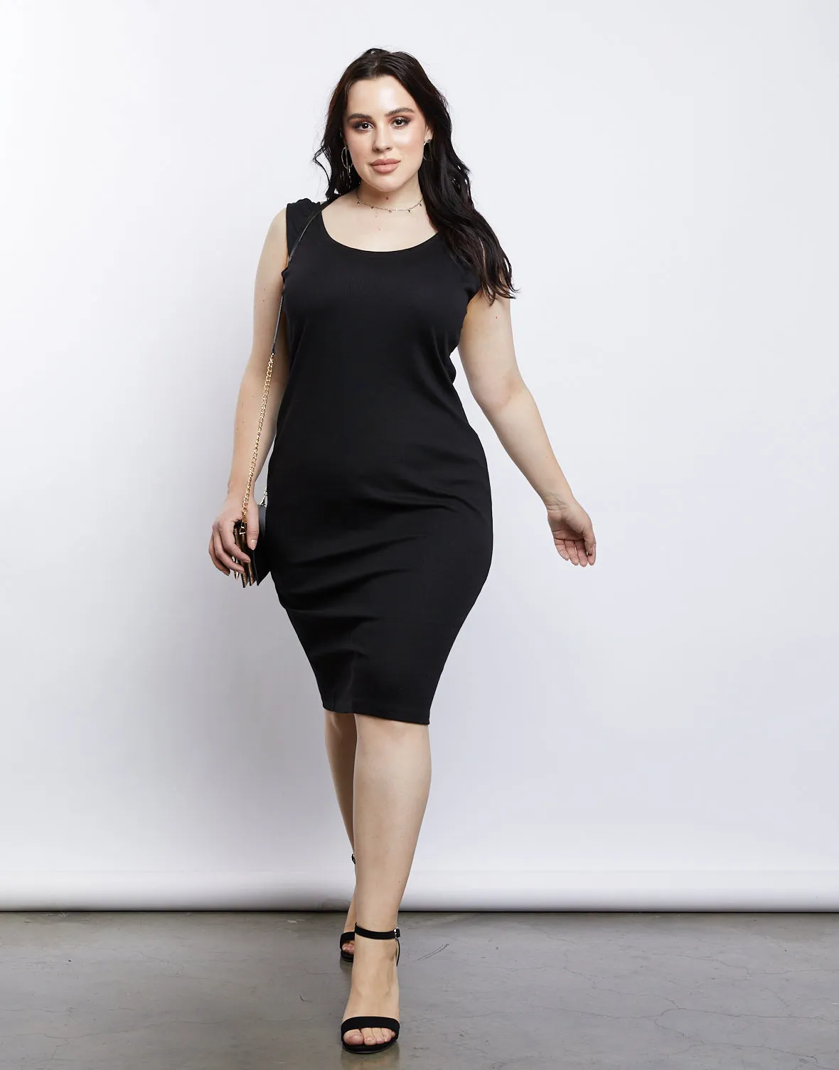 Plus Size California Girl Ribbed Tank Dress