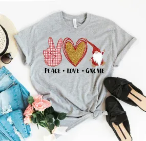 "Peace Love Gnome" Christmas T-shirt