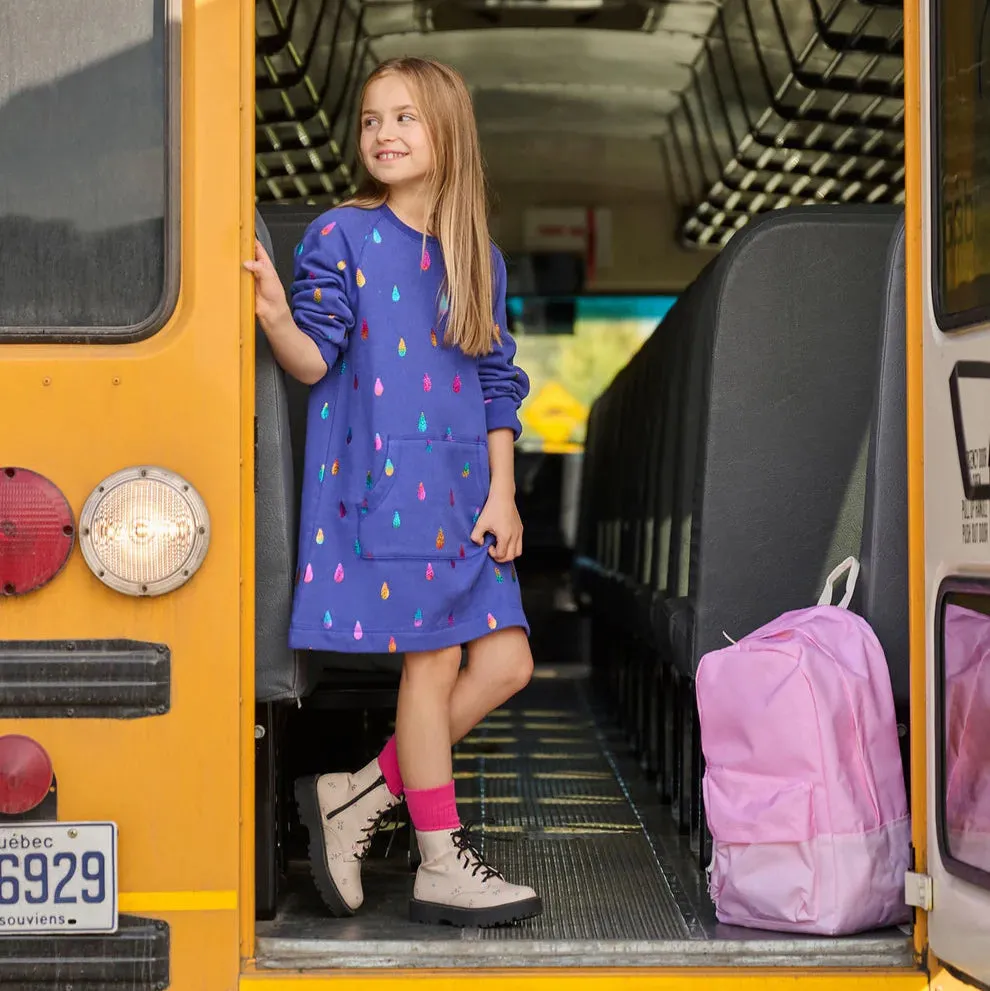 Rainbow Raindrops Sweatshirt Dress