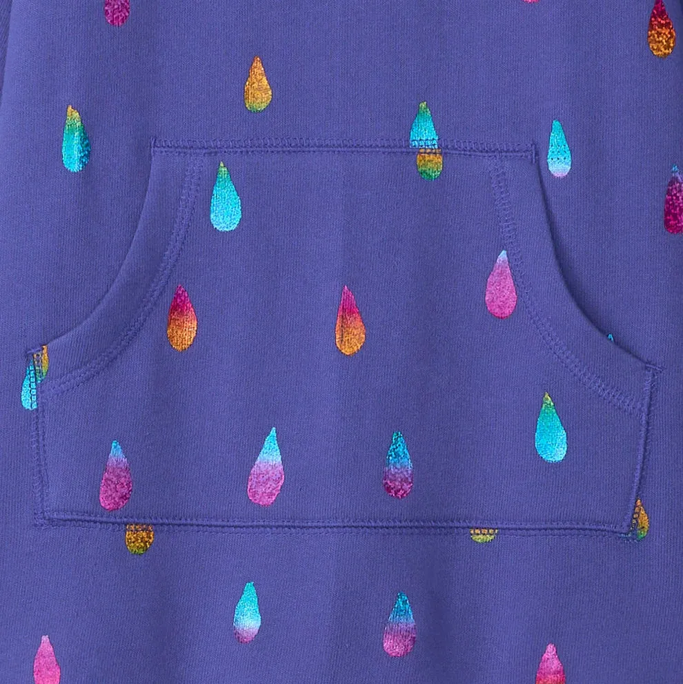 Rainbow Raindrops Sweatshirt Dress