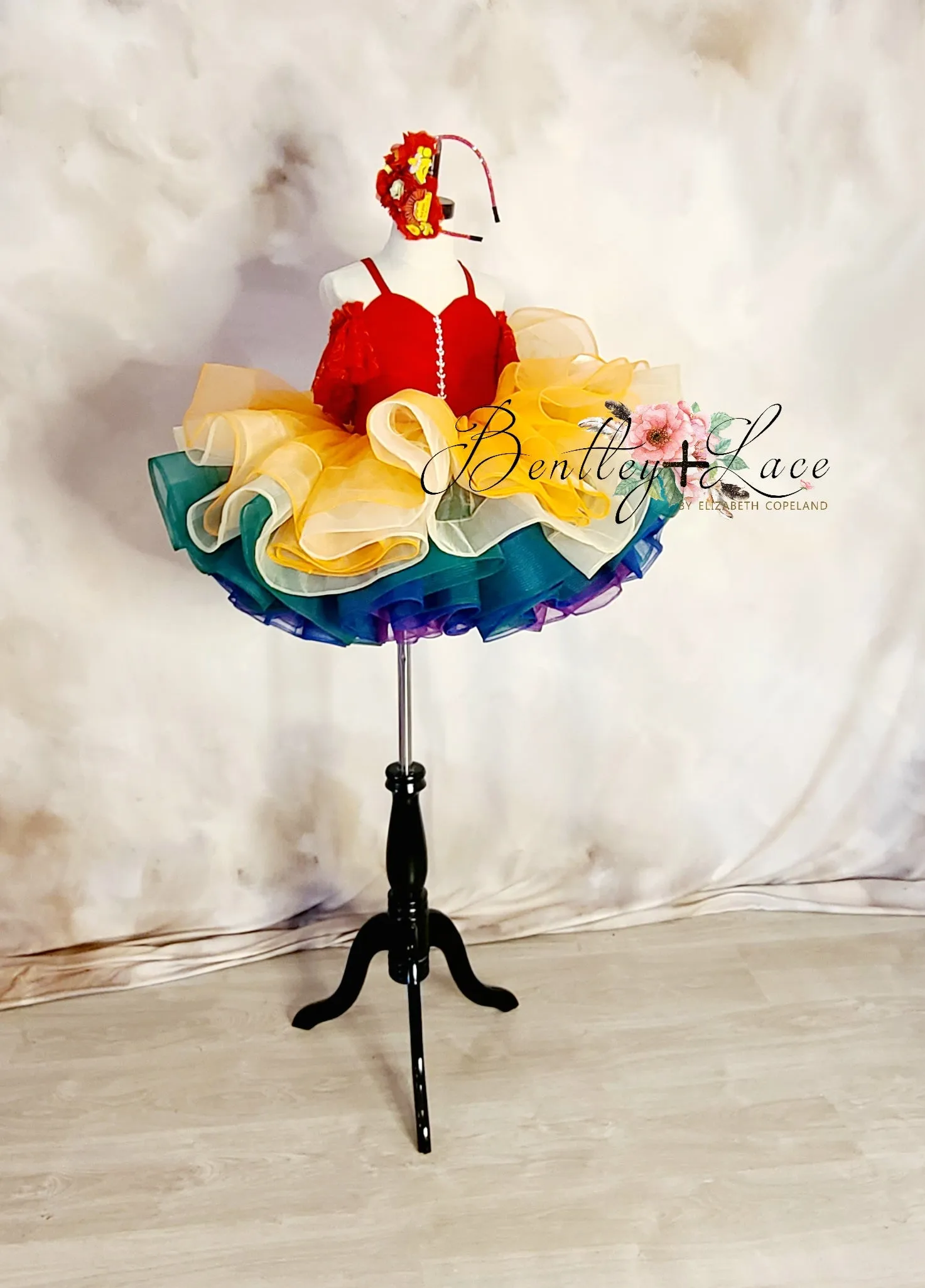 READY TO SHIP euc "Rainbow Hope" Petal Length Dress (3 Year-Petite 5 Year)