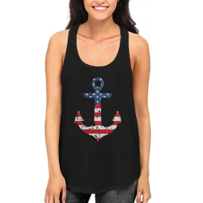 Red White Blue Anchor RacerBack Tank Top for Fourth of July Collection