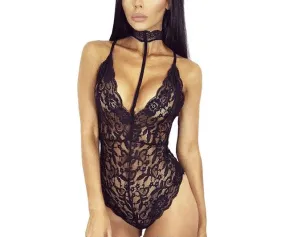 Sexy lace choker bodysuit