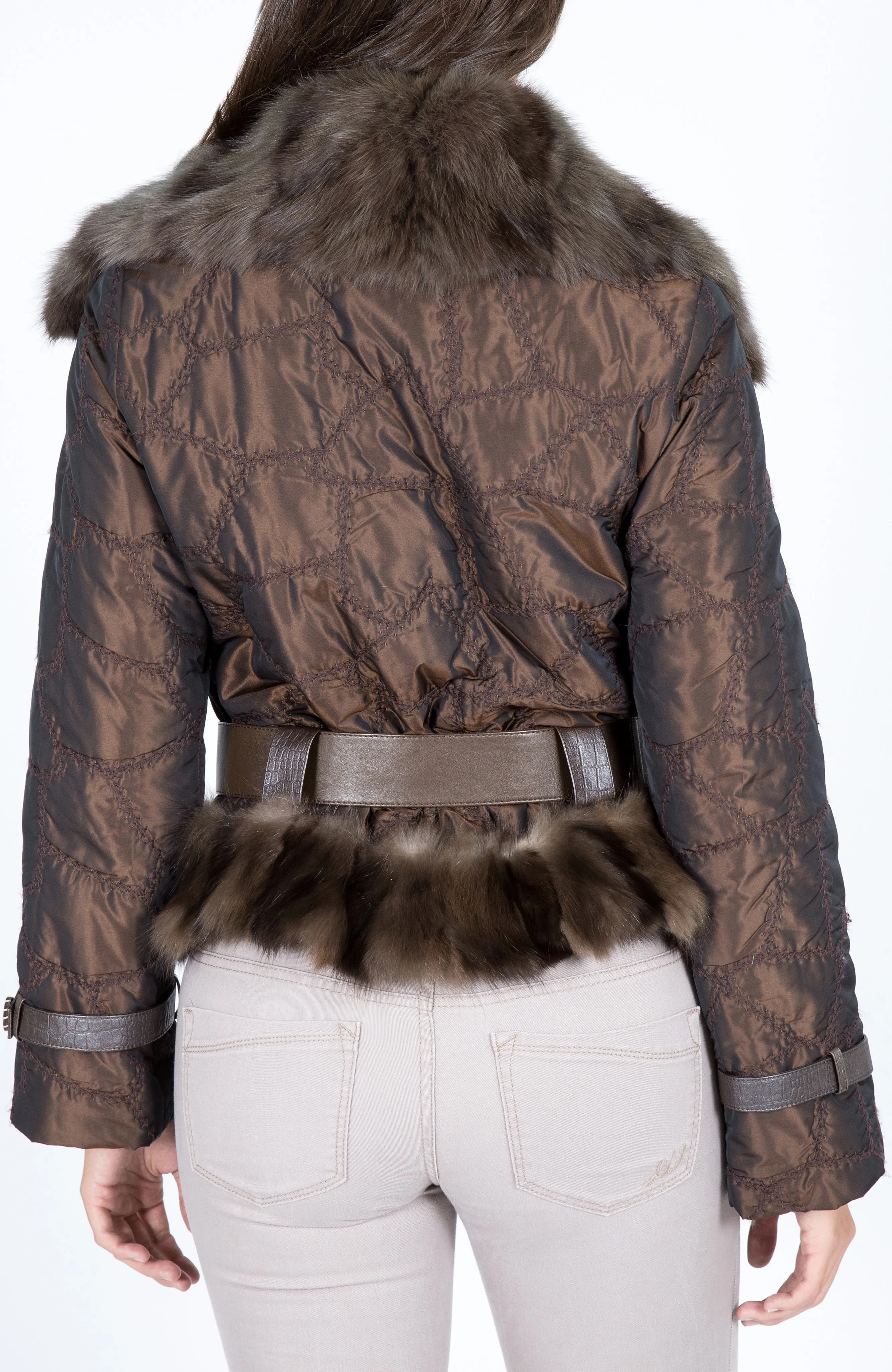 Silk Taffeta & Sable fur Coat