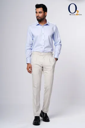 Sky Blue Solid Slim Fit Cotton Formal Shirt