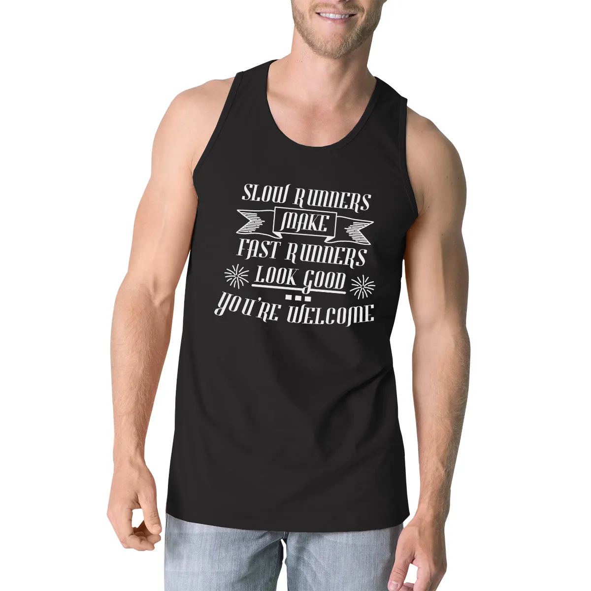 Slow Fast Runners Mens Graphic Tank Top Funny Workout Gift For Him