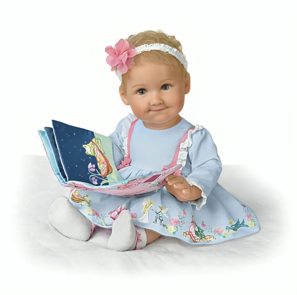 The Ashton-Drake Galleries Story Time with Maria Baby Doll Lifelike RealTouch® Vinyl with Hold That Pose!® Technology and Custom Fairytale Dress by Ping Lau 17.5-Inches