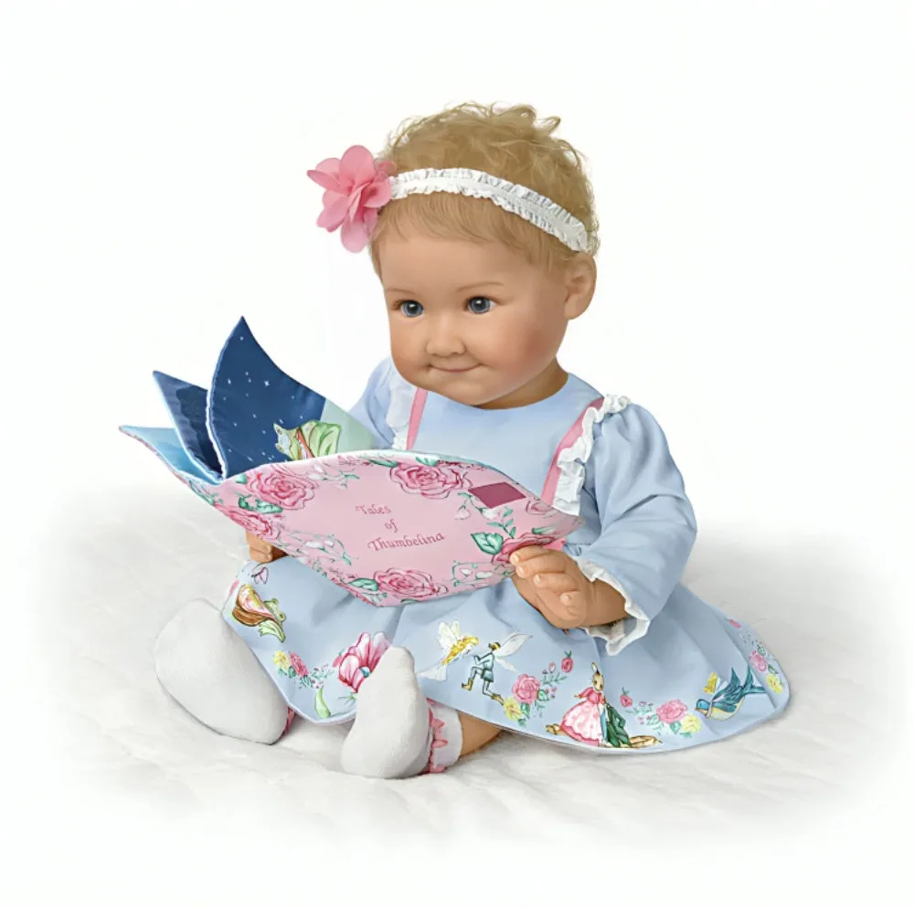 The Ashton-Drake Galleries Story Time with Maria Baby Doll Lifelike RealTouch® Vinyl with Hold That Pose!® Technology and Custom Fairytale Dress by Ping Lau 17.5-Inches