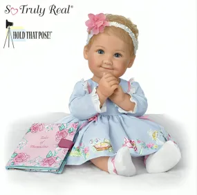 The Ashton-Drake Galleries Story Time with Maria Baby Doll Lifelike RealTouch® Vinyl with Hold That Pose!® Technology and Custom Fairytale Dress by Ping Lau 17.5-Inches