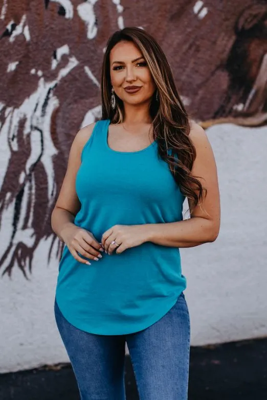 Turquoise Sleeveless Tank Top