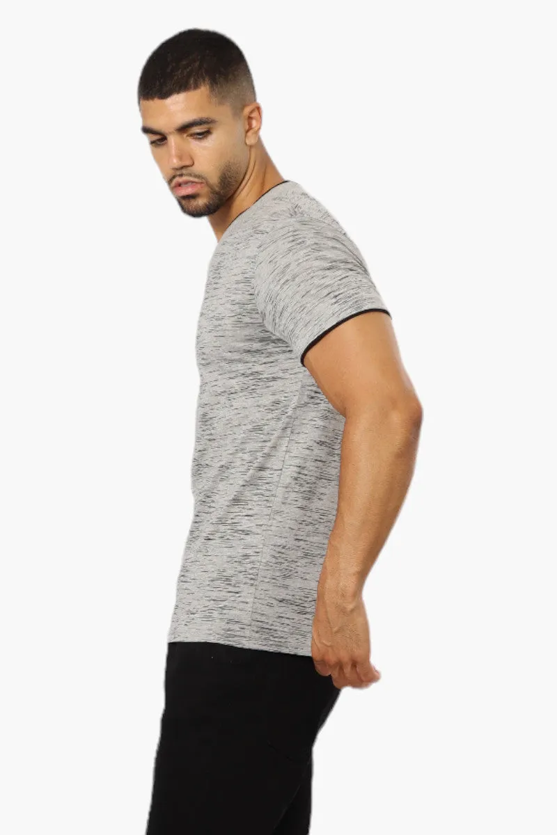 Urbanology Patterned V-Neck Tee - Grey