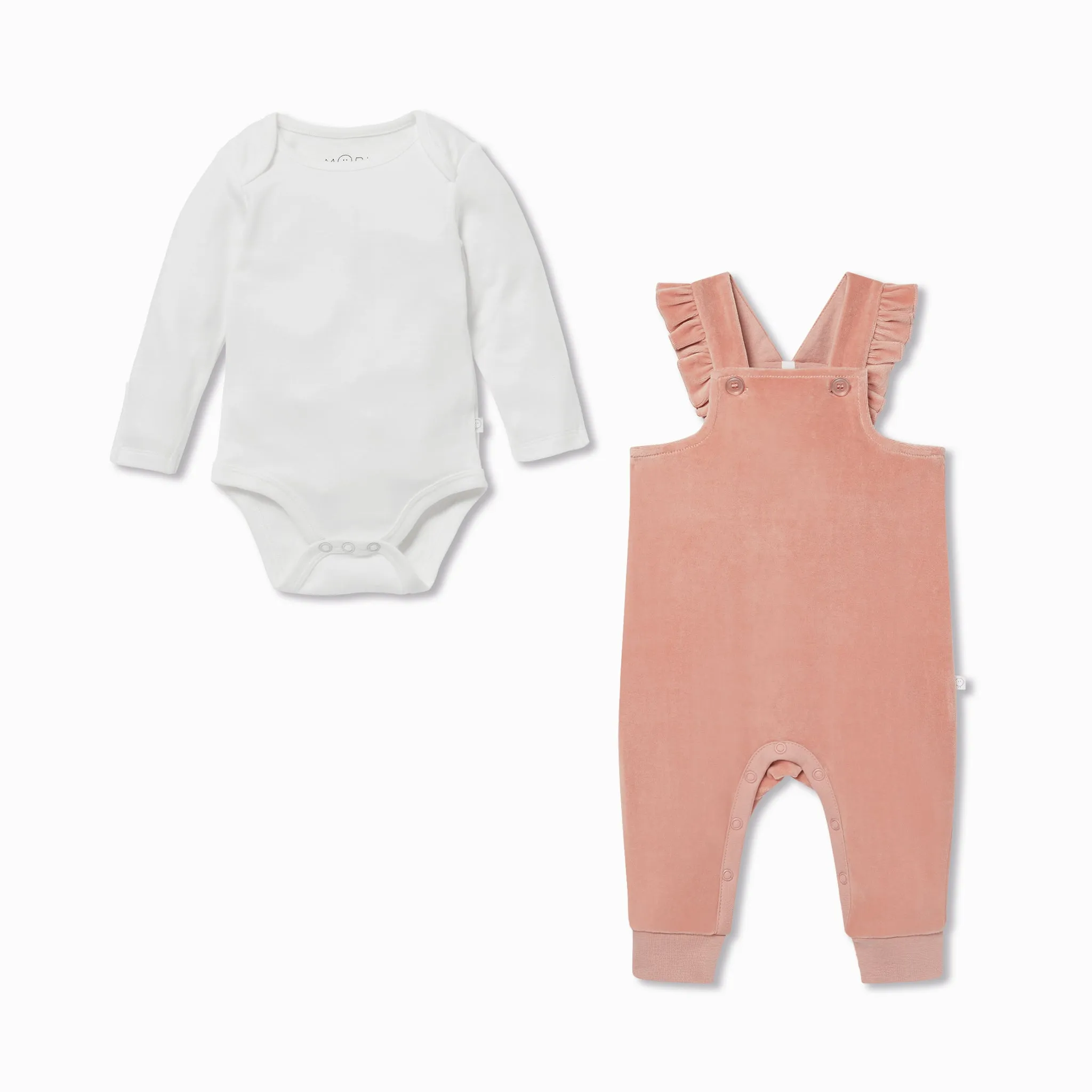 Velour Frill Dungarees & Bodysuit Outfit