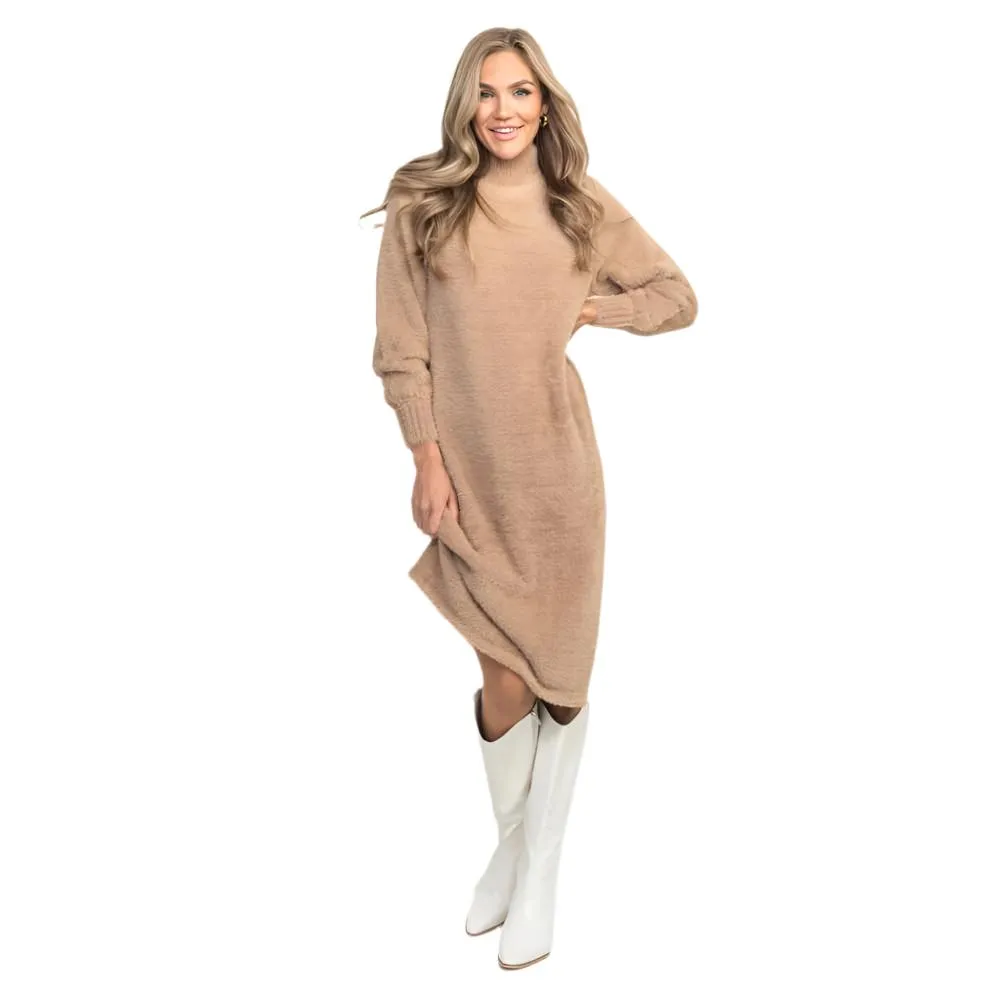 Women's Turtleneck Midi Sweater Dress