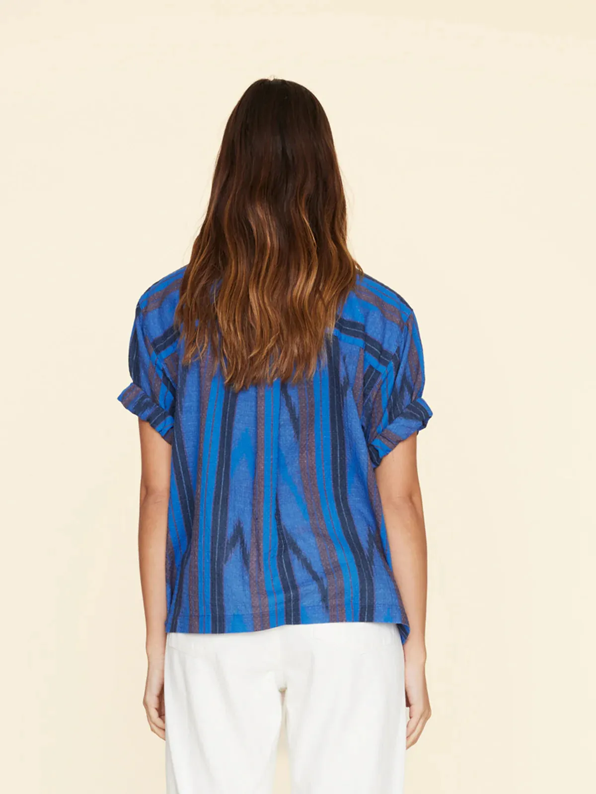 Xix5cdp001 Blue Stripe Popover Top